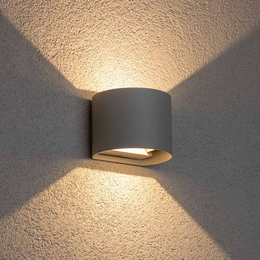 Brilagi - LED-Wandleuchte für den Außenbereich RONDO LED/6W/230V grau IP54