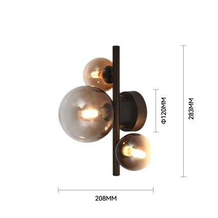 Brilagi - LED-Wandleuchte MILLA 3xG9/3W/230V braun/rauchbraun