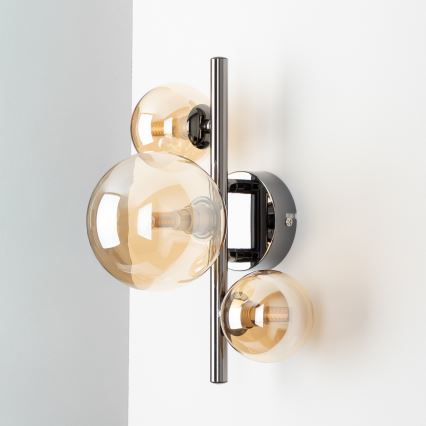 Brilagi - LED-Wandleuchte MILLA 3xG9/3W/230V schwarz-chrom/gold