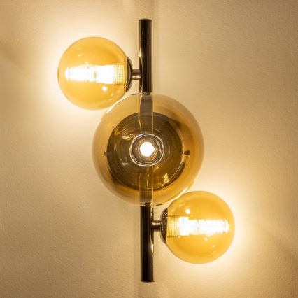 Brilagi - LED-Wandleuchte MILLA 3xG9/3W/230V schwarz-chrom/gold