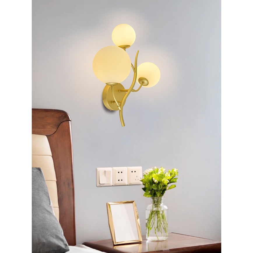 Brilagi - LED-Wandleuchte MISTEL 3xG9/3W/230V golden/weiß