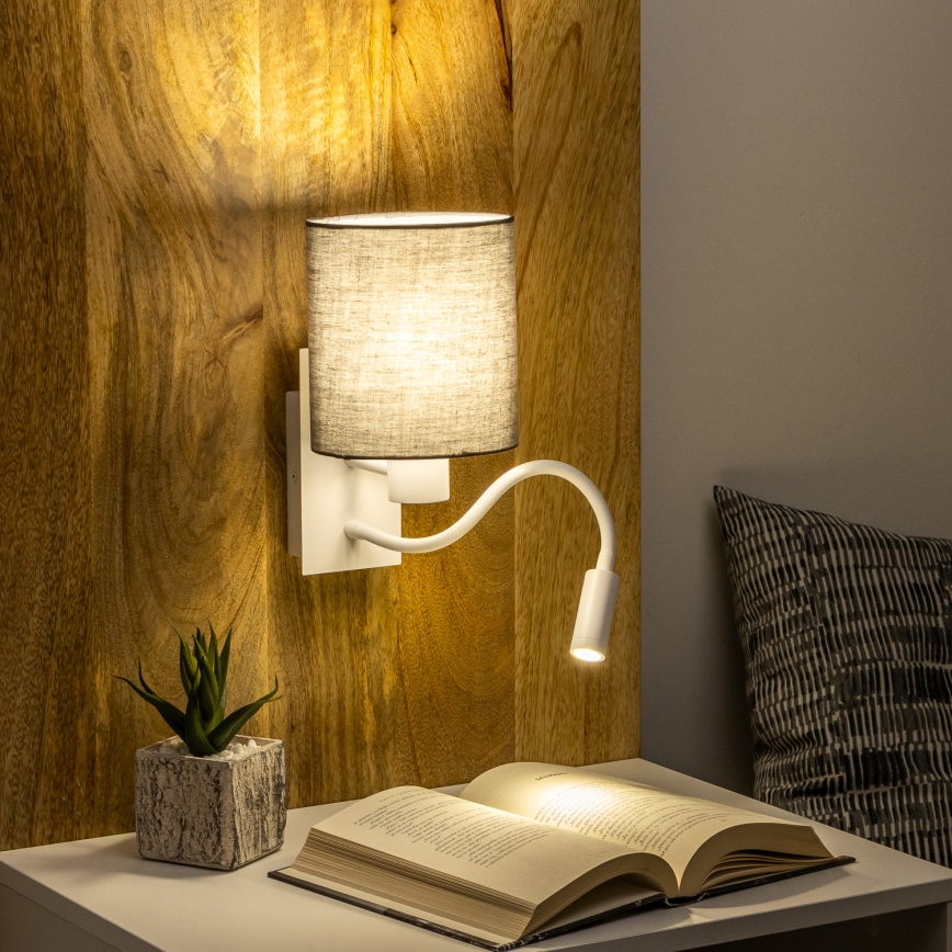 Brilagi - Flexible LED-Wandleuchte NUBILA 1xE27/25W/230V + LED/3W weiß/anthrazit