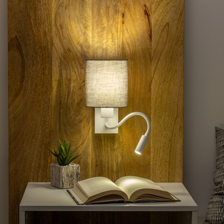 Brilagi - Flexible LED-Wandleuchte NUBILA 1xE27/25W/230V + LED/3W weiß/anthrazit
