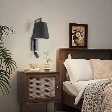 Brilagi - LED-Wandleuchte RAYAS 1xE14/40W/230V + LED/3W schwarz