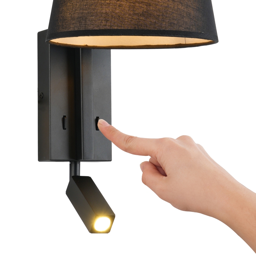 Brilagi - LED-Wandleuchte RAYAS 1xE14/40W/230V + LED/3W schwarz