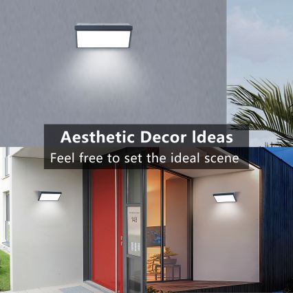Brilagi - LED dimmbare Außenwandleuchte TRIANGLE 1xE27/6W/230V 2700-6500K IP65 Anthrazit