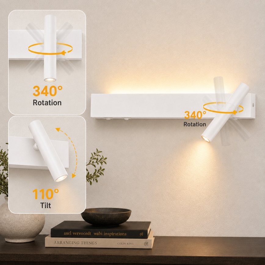 Brilagi - LED-Wandspot ARLIX LED/3W/230V + LED/7W weiß CRI 90