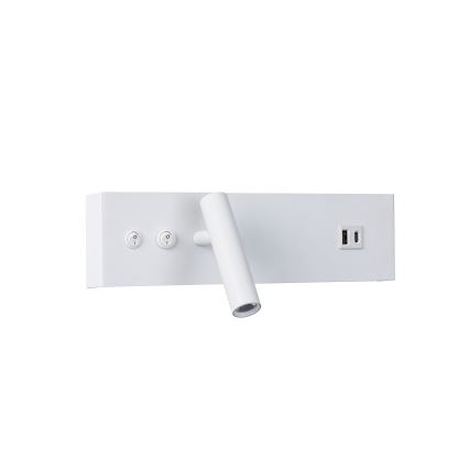Brilagi - LED-Wandspot mit USB-Anschluss NOCTIS LED/3W/230V + LED/9W weiß