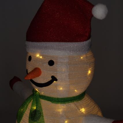 Brilagi - LED-weihnachtliche Außendekoration, 40 LEDs, 3×AA, IP44, Schneemann