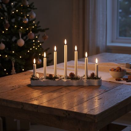 BRILAGI - LED-Weihnachtskerzenhalter 7xLED/2xAA weiß