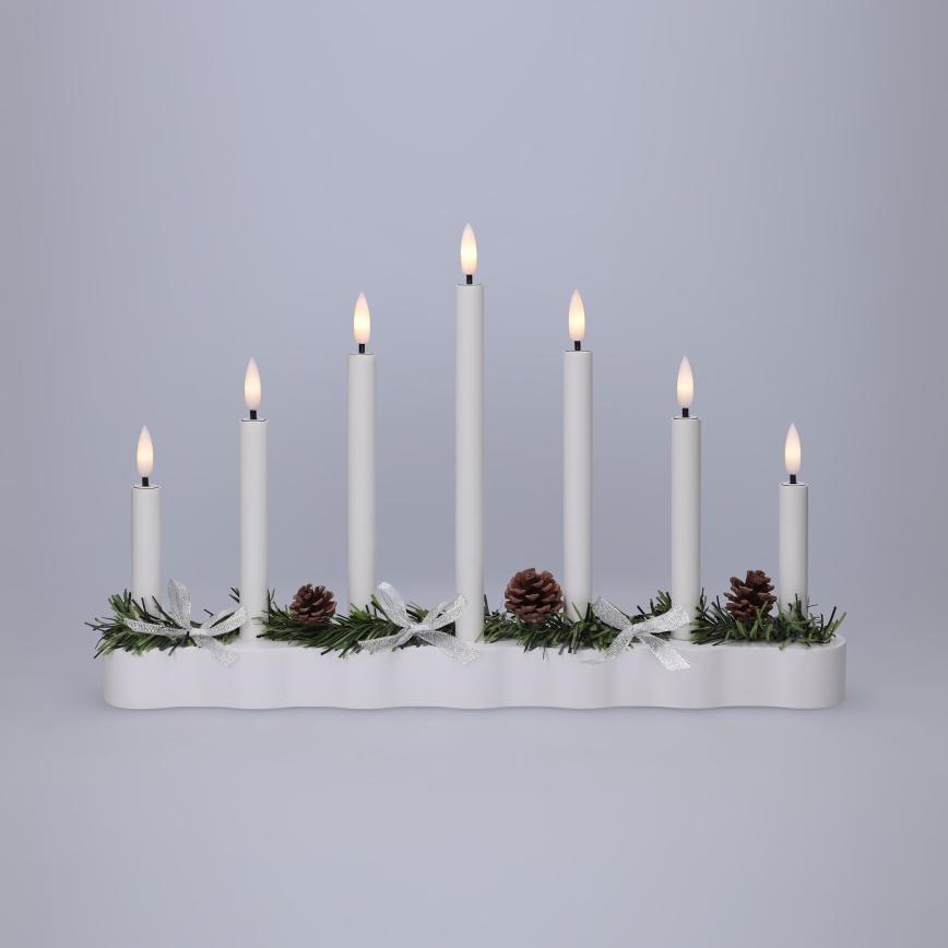 BRILAGI - LED-Weihnachtskerzenhalter 7xLED/2xAA weiß