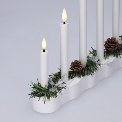 BRILAGI - LED-Weihnachtskerzenhalter 7xLED/2xAA weiß