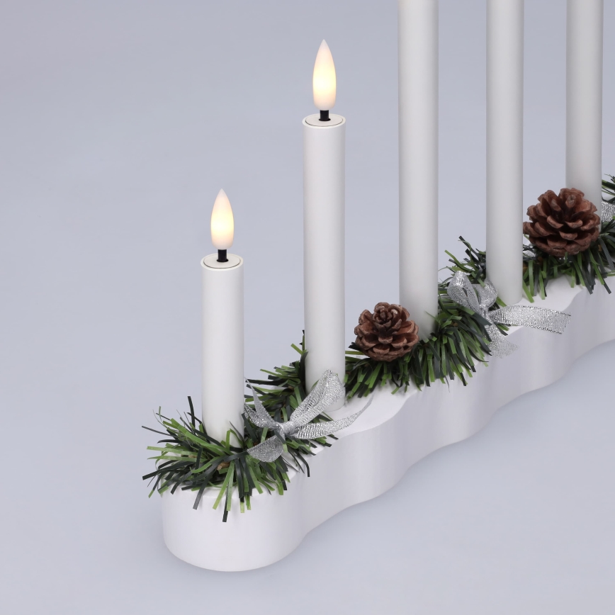 BRILAGI - LED-Weihnachtskerzenhalter 7xLED/2xAA weiß