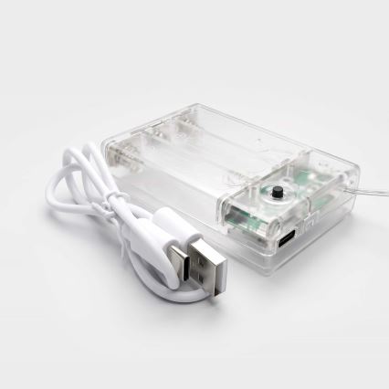 BRILAGI - LED-Weihnachtslichtervorhang 77xLED/3xAA/USB 1,8m warmweiß