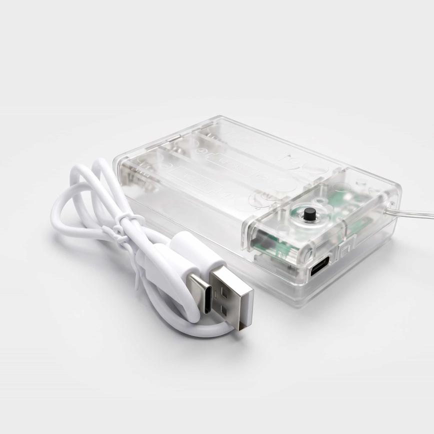 BRILAGI - LED-Weihnachtslichtervorhang 77xLED/3xAA/USB 1,8m warmweiß