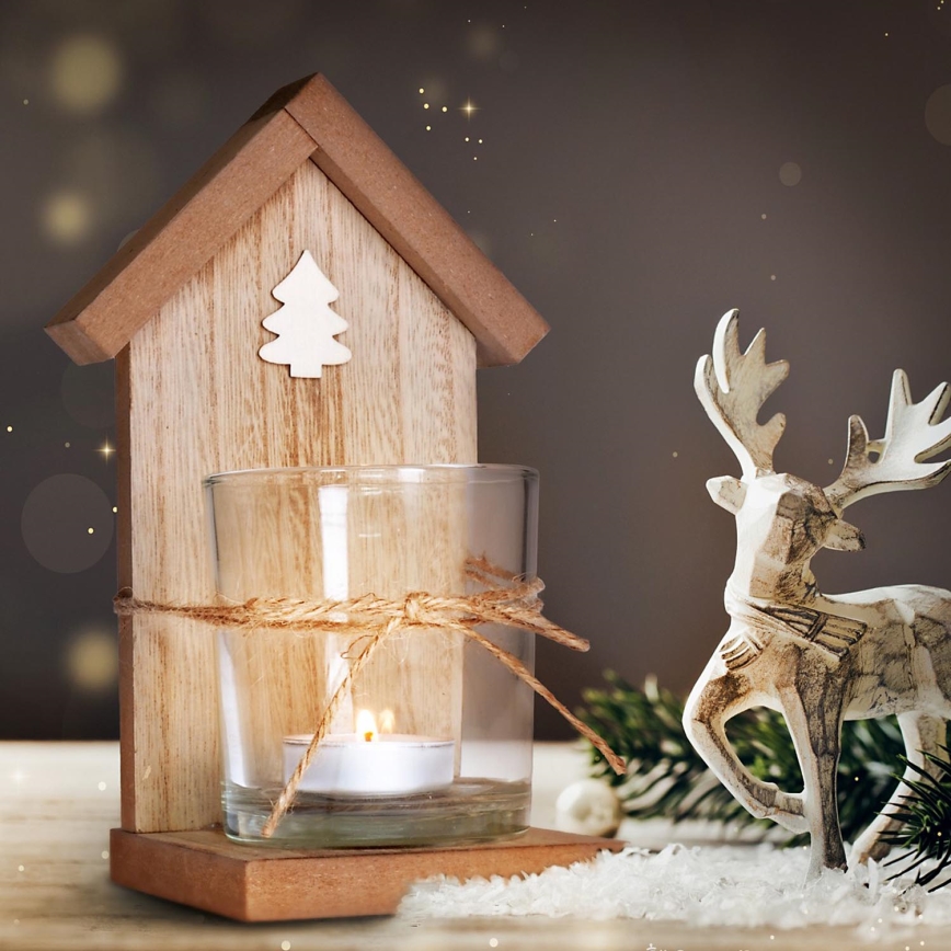 Brilagi - Legno tea chiaro a candela holder