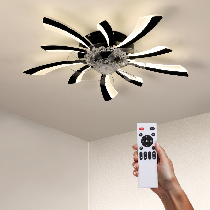 Brilagi - LED Plafoniera dimmerabile con ventilatore LED/50W/230V 3000-6500K nero + telecomando