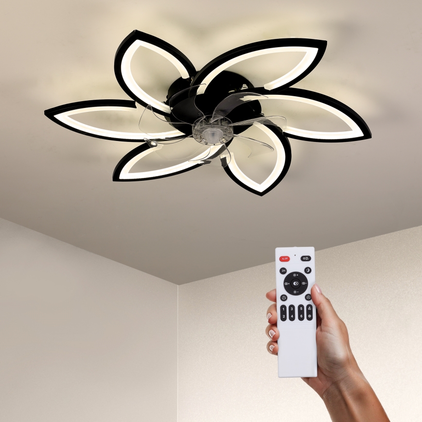 Brilagi - LED Plafoniera dimmerabile con ventilatore LED/50W/230V 3000-6500K nero + telecomando