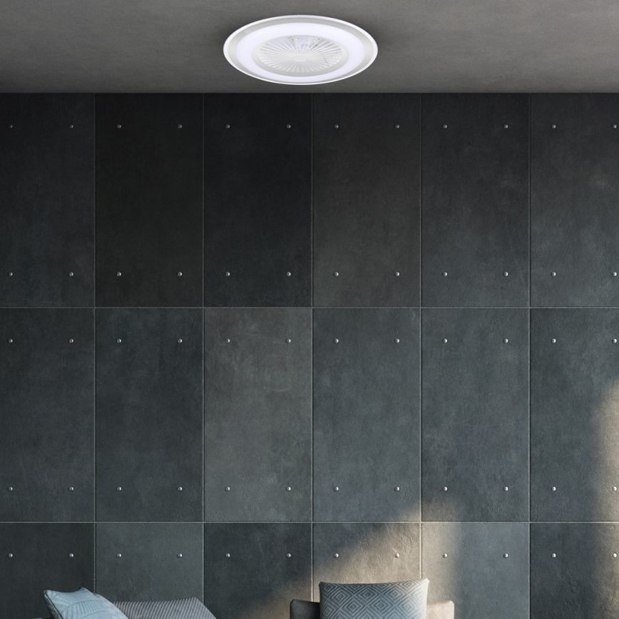 Brilagi - Luce LED dimmerabile con ventola RONDA LED/48W/230V 3000-6000K argento + telecomando