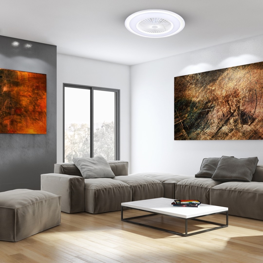 Brilagi - Luce LED dimmerabile con ventola RONDA LED/48W/230V 3000-6000K bianco + telecomando