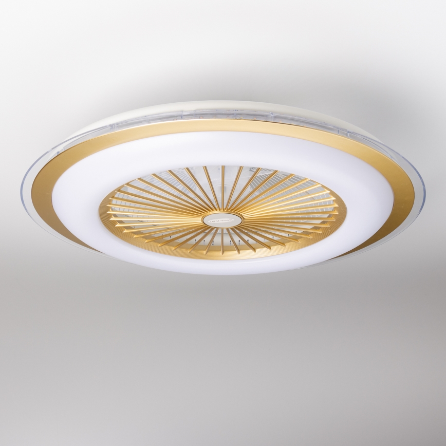 Brilagi - Luce LED dimmerabile con ventola RONDA LED/48W/230V 3000-6000K oro + telecomando