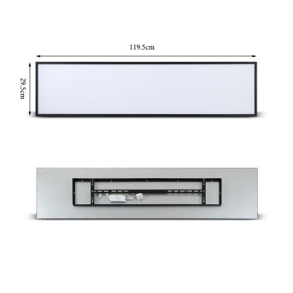 Brilagi - Plafoniera LED dimmerabile SLIMFRAME LED/58W/230V 120x30 cm 3000-6000K nero + telecomando