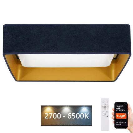 Brilagi - Plafoniera LED dimmerabile VELVET SQUARE SMART LED/36W/230V 2700-6500K Wi-Fi Tuya + telecomando blu scuro