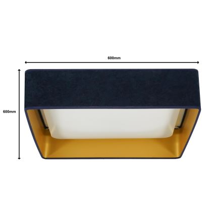 Brilagi - Plafoniera LED dimmerabile VELVET SQUARE SMART LED/36W/230V 2700-6500K Wi-Fi Tuya + telecomando blu scuro