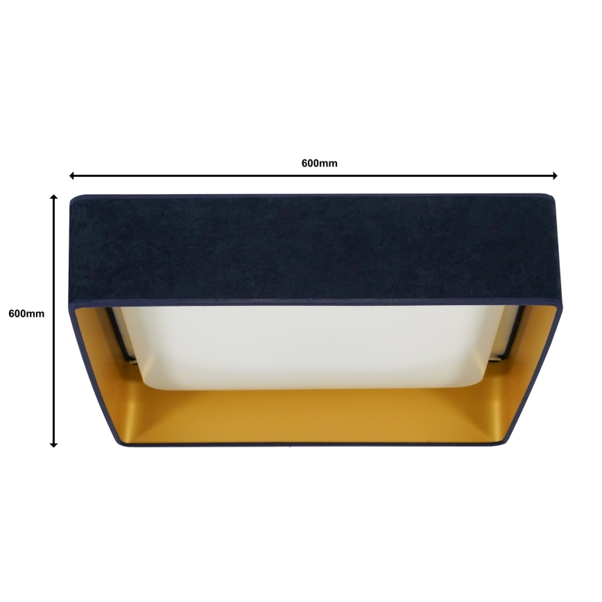 Brilagi - Plafoniera LED dimmerabile VELVET SQUARE SMART LED/36W/230V 2700-6500K Wi-Fi Tuya + telecomando blu scuro