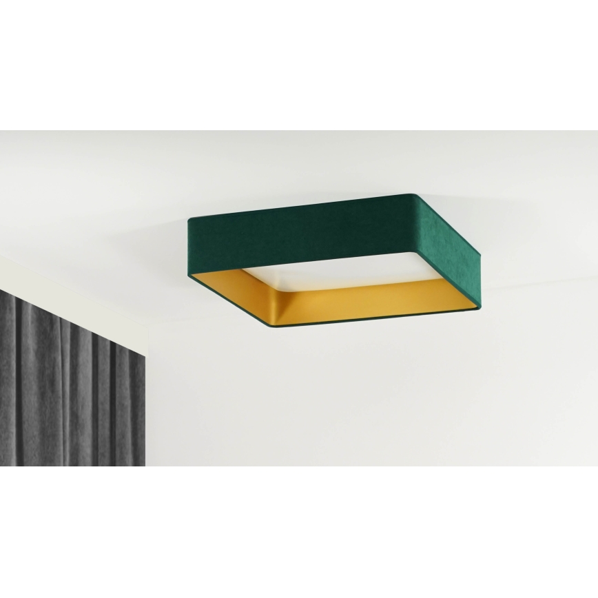 Brilagi - Plafoniera LED dimmerabile VELVET SQUARE SMART LED/36W/230V 2700-6500K Wi-Fi Tuya + telecomando verde
