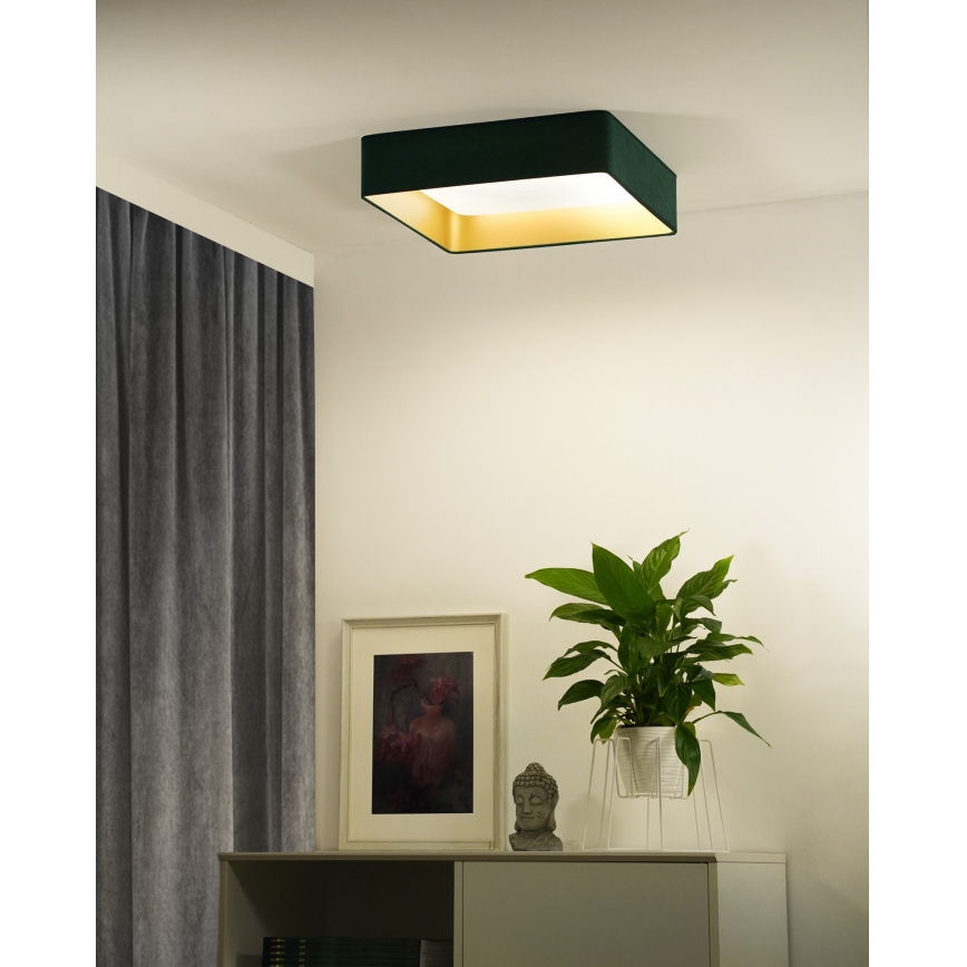 Brilagi - Plafoniera LED dimmerabile VELVET SQUARE SMART LED/36W/230V 2700-6500K Wi-Fi Tuya + telecomando verde