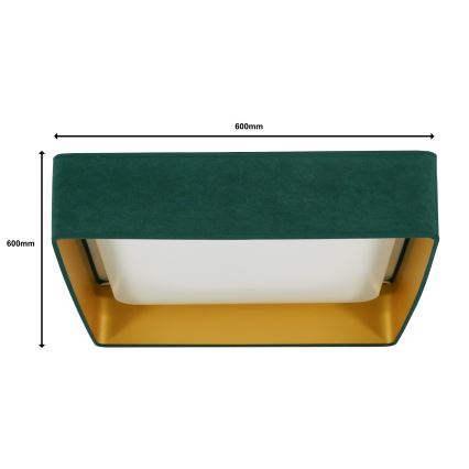 Brilagi - Plafoniera LED dimmerabile VELVET SQUARE SMART LED/36W/230V 2700-6500K Wi-Fi Tuya + telecomando verde