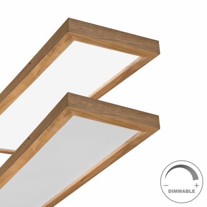 Brilagi - Plafoniera LED dimmerabile da bagno WOODY FRAME LED/50W/230V quercia 120x30 cm 3000-6000K IP44 + telecomando