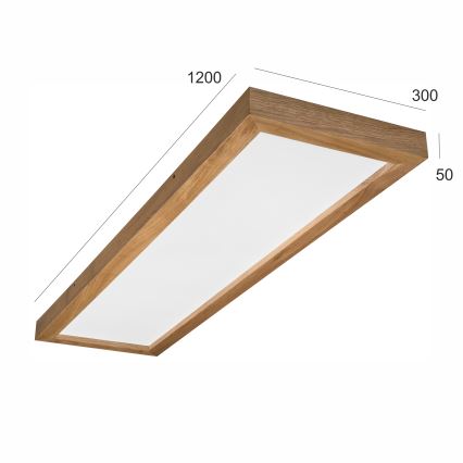 Brilagi - Plafoniera LED dimmerabile da bagno WOODY FRAME LED/50W/230V quercia 120x30 cm 3000-6000K IP44 + telecomando