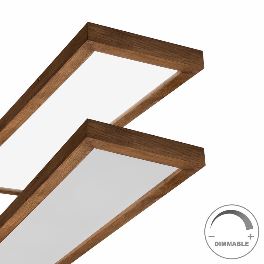 Brilagi - Plafoniera LED dimmerabile da bagno WOODY FRAME LED/50W/230V quercia ciliegio 120x30 cm 3000-6000K IP44 + telecomando