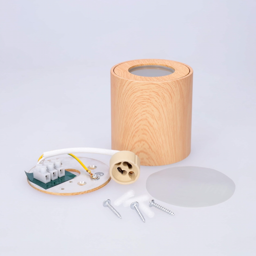 BRILAGI - Luce Spot da bagno MIA 1xGU10/30W/230V 84x80 mm decorazioni in rovere IP44