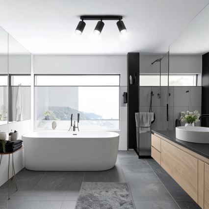 Brilagi - Luce Spot da bagno SELE 3xGU10/30W/230V IP44 nero