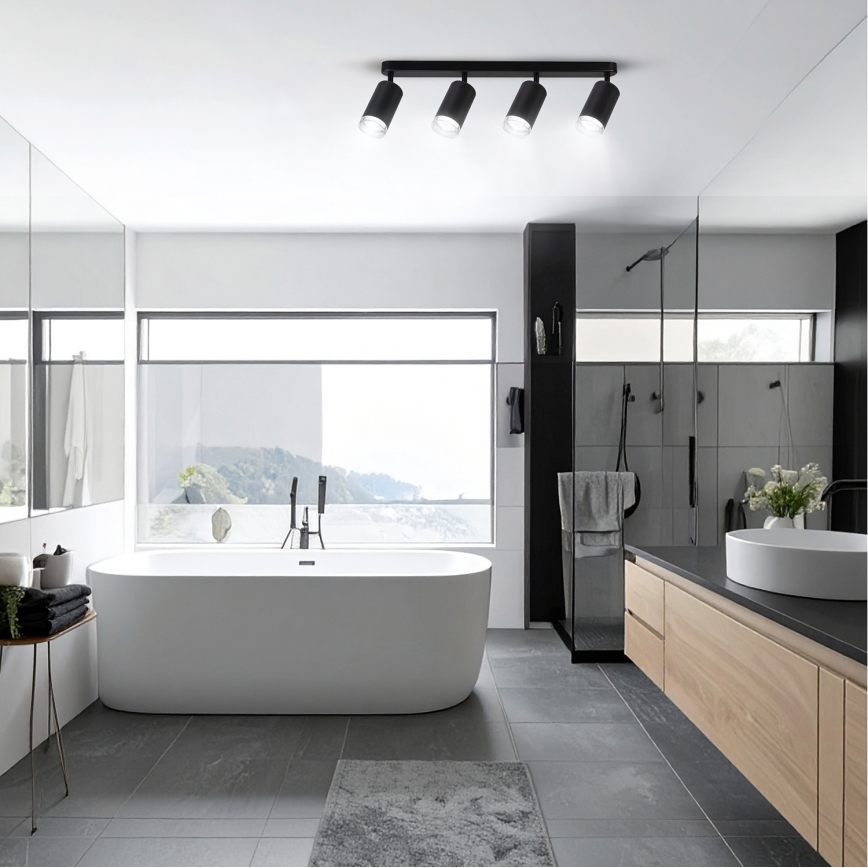Brilagi - Luce Spot da bagno SELE 4xGU10/30W/230V IP44 nero