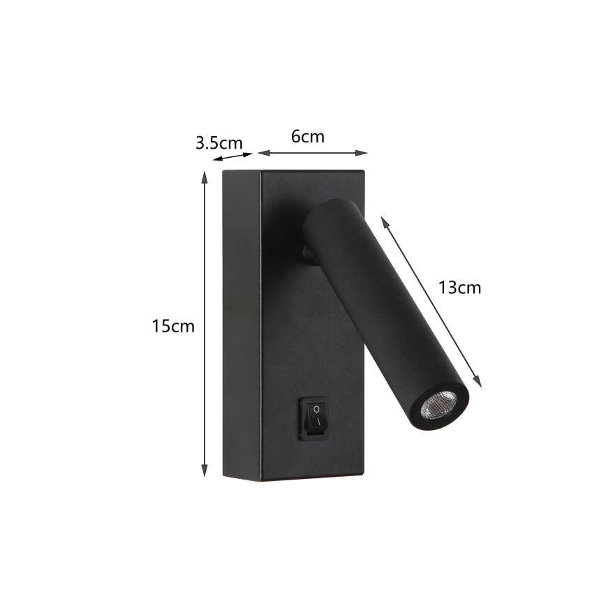 Brilagi - Luce Spot da parete a LED MAYA LED/3W/230V 4000K nero