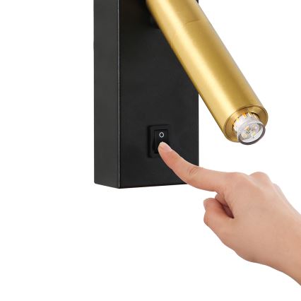 Brilagi - Luce Spot da parete LED dimmerabile MAYA 1xG9/4W/230V nero/oro 2700-6500K Wi-Fi Tuya