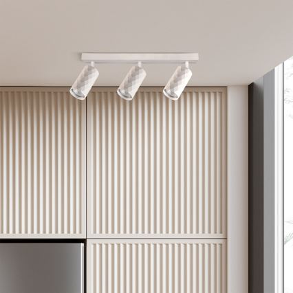 Brilagi - Luminaire à 3 spots SELE DIAMANT 3xGU10/30W/230V blanc