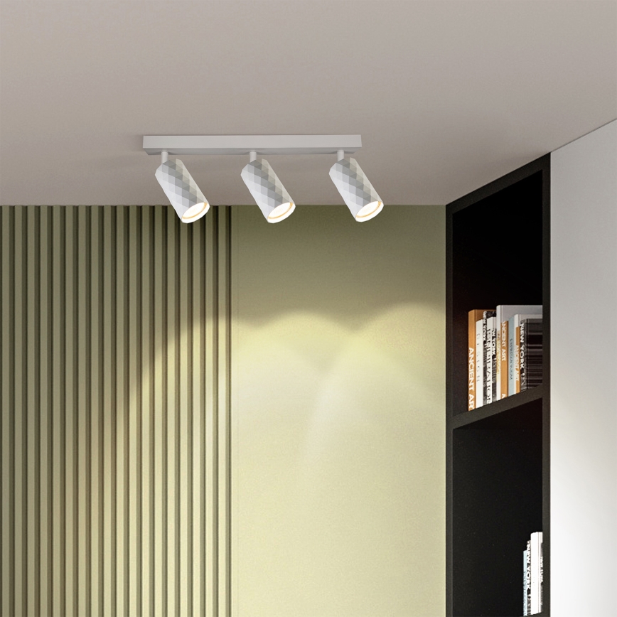 Brilagi - Luminaire à 3 spots SELE DIAMANT 3xGU10/30W/230V blanc