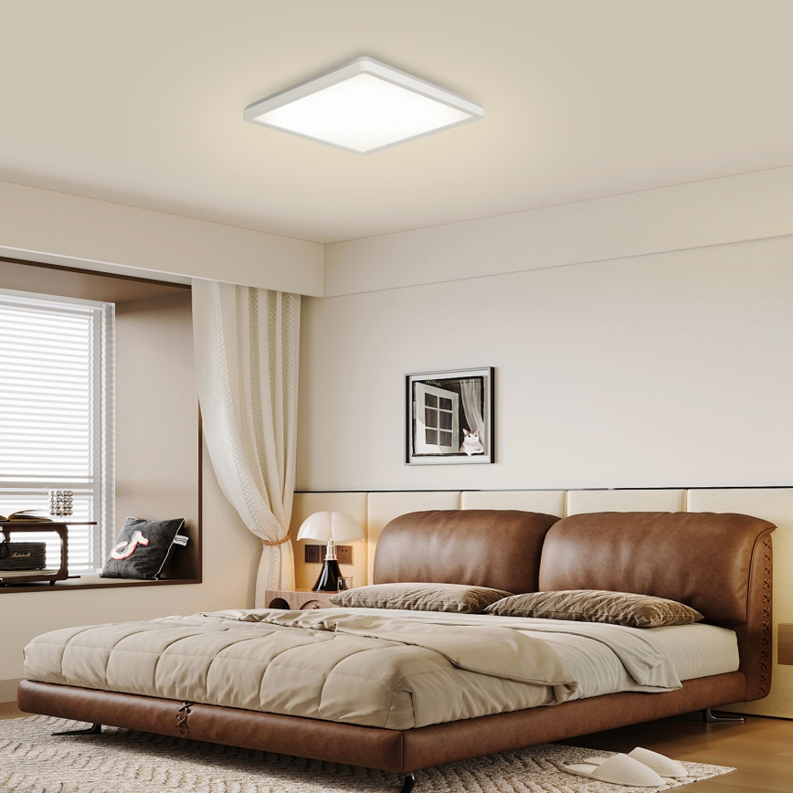 Brilagi - Luminaire à intensité variable avec détecteur de mouvement et de crépuscule ULTRA SLIM LED/18W/230V 30x30 cm + Télécommande
