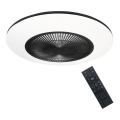 Brilagi - Luminaire à intensité variable avec ventilateur AURA LED/38W/230V 3000-6000K noir + télécommande