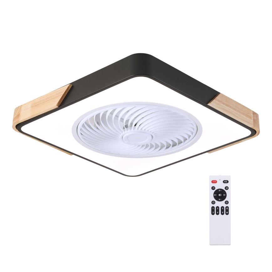 Brilagi - Plafonnier à intensité variable avec ventilateur LED/30W/230V 3000-6500K noir/chêne + Télécommande