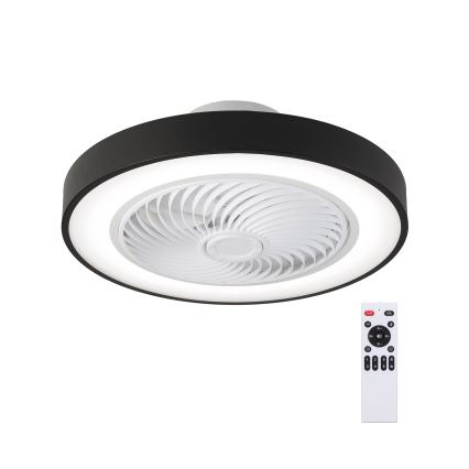 Brilagi - Plafonnier à intensité variable avec ventilateur LED/30W/230V 3000-6500K noir + Télécommande