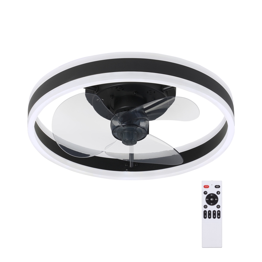 Brilagi - Plafonnier à intensité variable avec ventilateur LED/30W/230V 3000-6500K noir + Télécommande
