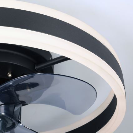 Brilagi - Plafonnier à intensité variable avec ventilateur LED/30W/230V 3000-6500K noir + Télécommande