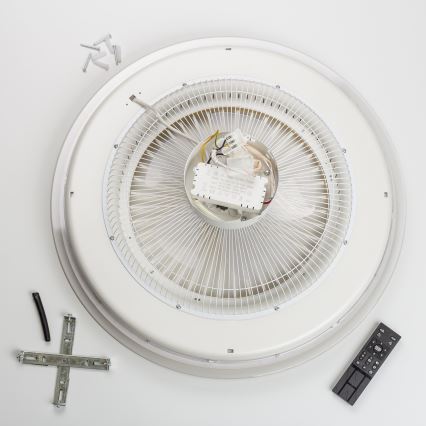 Brilagi - Luminaire à intensité variable avec ventilateur RONDA LED/48W/230V 3000-6000K noir + télécommande