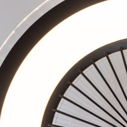 Brilagi - Luminaire à intensité variable avec ventilateur RONDA LED/48W/230V 3000-6000K noir + télécommande